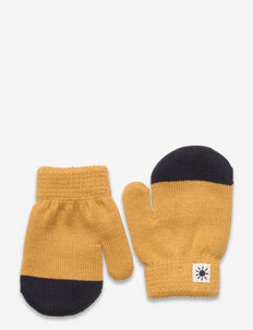 Mitten knitted - mittens - yellow