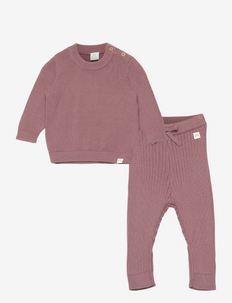 Set sweater trousers knitted - sets with long-sleeved t-shirt - dusty lilac