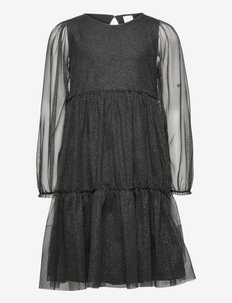 Dress mesh flounces - svētku kleitas - black