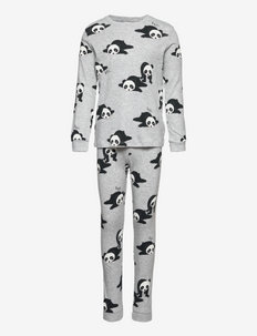Pajama Sk Panda Xmas - sets - grey