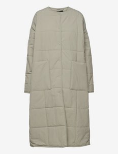 Coat Vanna Quilt - lange lentejassen - light khaki