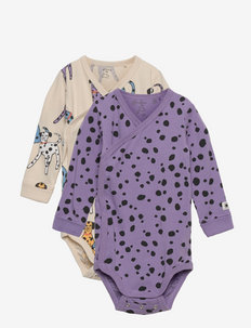 Body Wrap 2 pack Dalmatians - omslagrompers met patroon - light dusty lilac