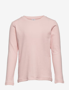 Top l s basic rib - vienkāršs t-krekls ar garām piedurknēm - light dusty pink