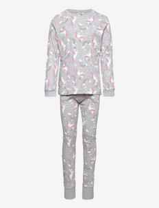 Pajama Sg Rainbow Unicorn - sets - grey