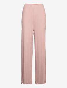 Trousers pyjama viscose rib - bottoms - pink