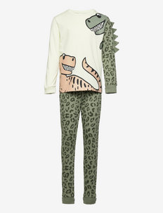 Pajama SB dinosaur with spikes - sets - light dusty green