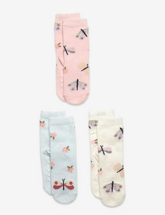 Sock SG 3p butterflies - socks & underwear - light dusty pink