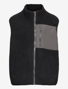 Vest pile solid - bodywarmers - black
