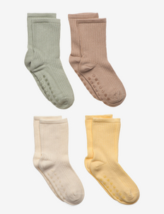 Sock 4p ribb sock fashion col - socks - beige