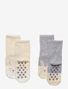 Sock 2p Baby Rabbit - socks - beige