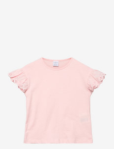 Top lace frill - vienkāršs t-krekls ar īsām piedurknēm - pink