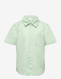 Shirt ss linen cotton - shirts - green
