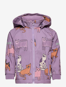 Jacket FIX Softshell AOP cats - minkšto audinio striukės - lilac