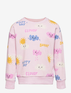 Sweater AOP Fluffy clouds - džemperiai - lilac