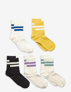 Socks 5p School Kids Rib Str - socks & underwear - dusty yellow