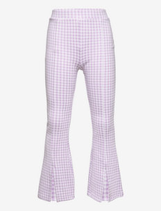 Trousers check split end - trousers - lilac