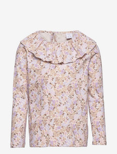 Top big collar - raštuoti marškinėliai ilgomis rankovėmis modelis - lilac
