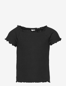 Top Stina rib - short-sleeved t-shirts - black