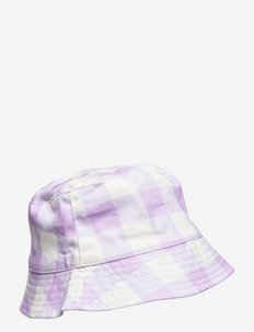 Bucket hat gingham - chapeau de seau - light lilac