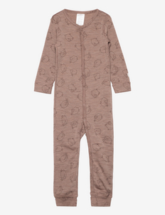 Onesie wool baby - apģērbs gulēšanai - brown melange
