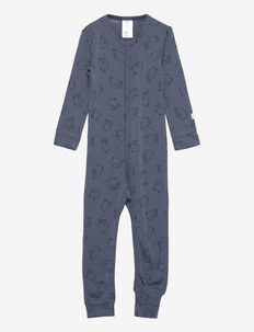 Onesie wool baby - apģērbs gulēšanai - dark dusty blue