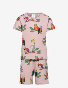 Pajama Aop Birds Cockatoo - komplekti - pink