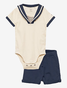 Set body shorts sailor - sets with body - beige