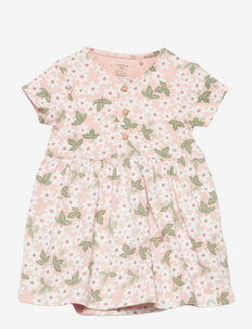 Dress jersey w body ss summer - short-sleeved baby dresses - pink