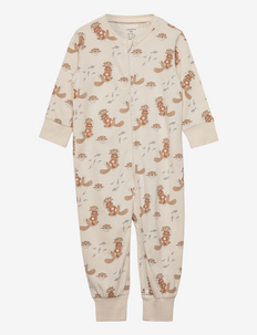 Pyjamas Otter back focus - sleeping overalls - light beige