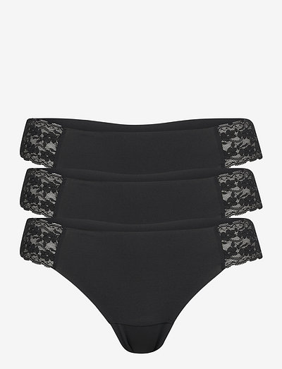 Brief lace Invisible Thong low - stringtruser - black