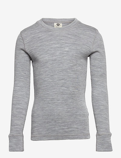 Top merino wool solid - thermo ondershirts - grey melange