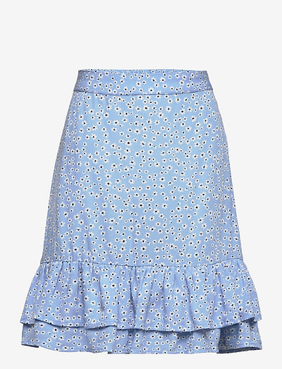 Skirt Khloe short w flounce - korta kjolar - blue