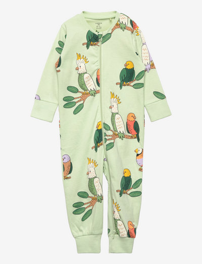 Pyjamas Birds multicolor aop - slaapoveralls - green