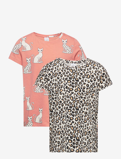 Top S S ao printed 2 pack - pattern short-sleeved t-shirt - coral