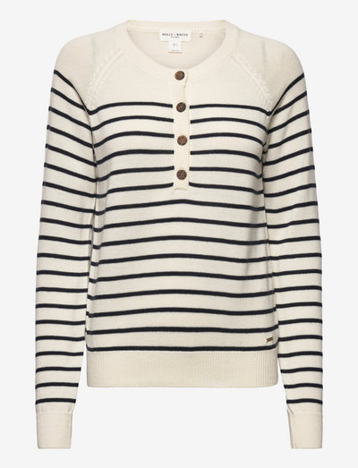 Sweater Peyton stripe - strikkegensere - light dusty white