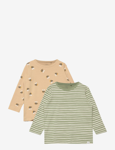 Top 2 pack bumblebee stripe ao - mönstrade långärmade t-shirts - green