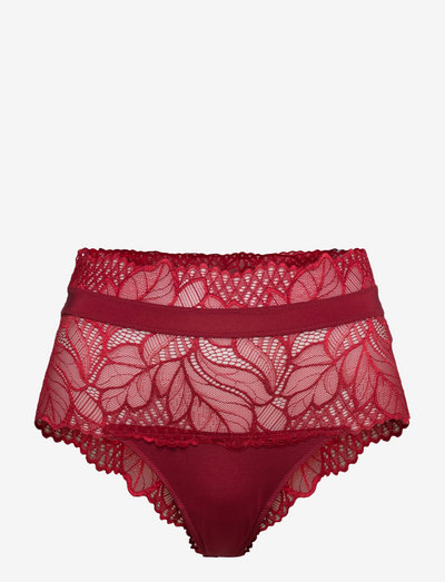 Brief Brazilian High Jasmine - brazilian panties - dark dusty red