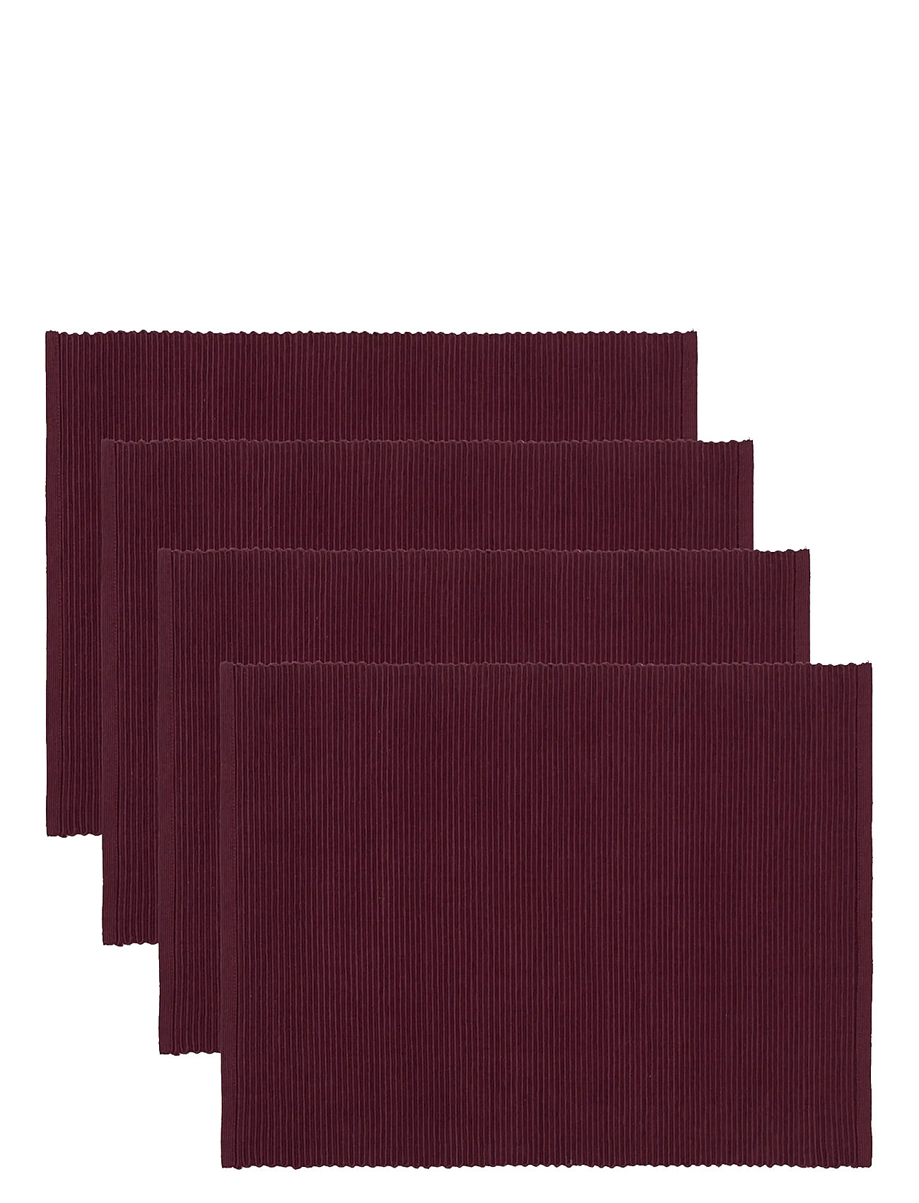 LINUM Uni Place Mat Rib 4-Pack Burgundy - One Size - Unisex