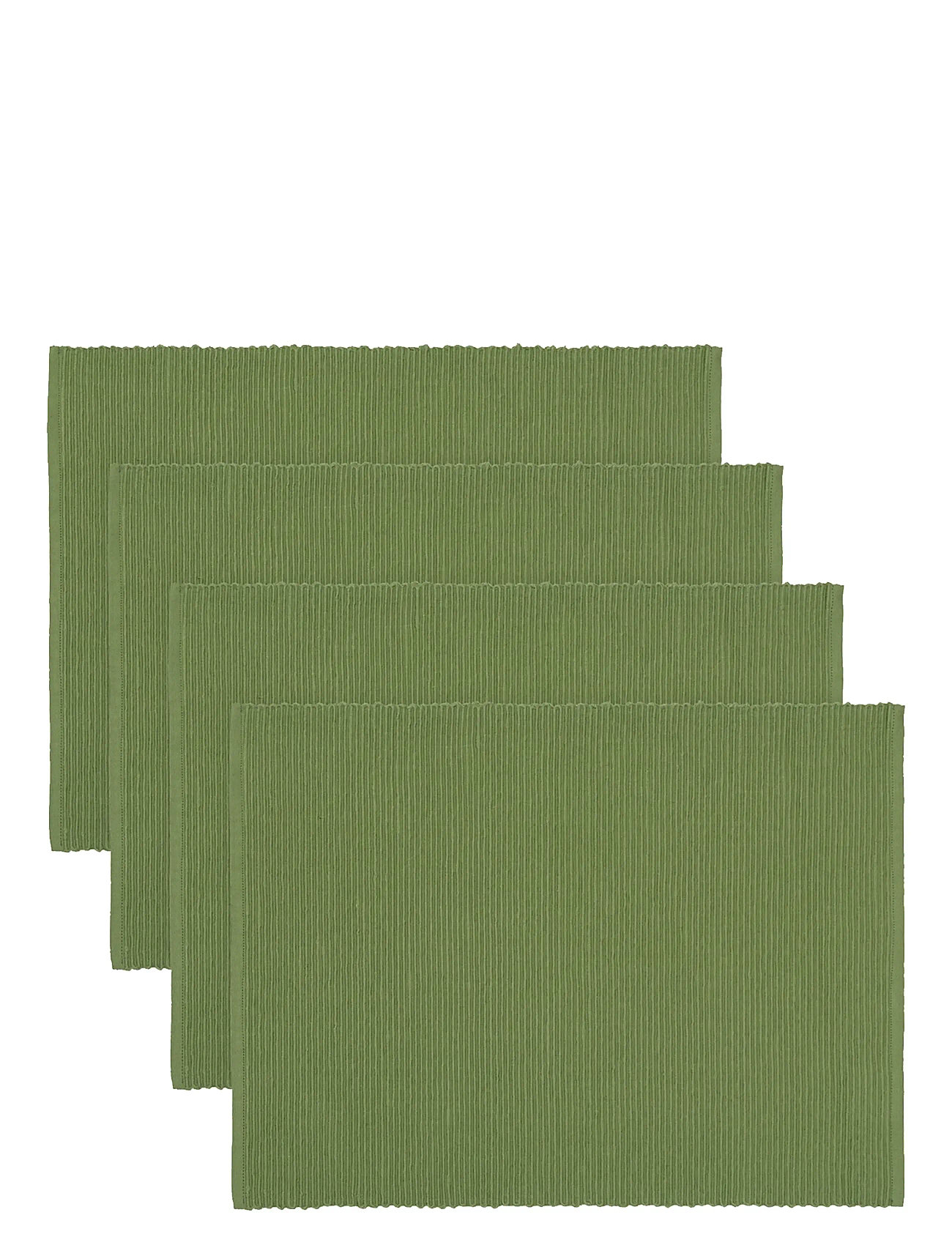 LINUM Uni Place Mat Rib 4-Pack, One Size, Green, Køkkentekstiler > Dækkeservietter, Unisex