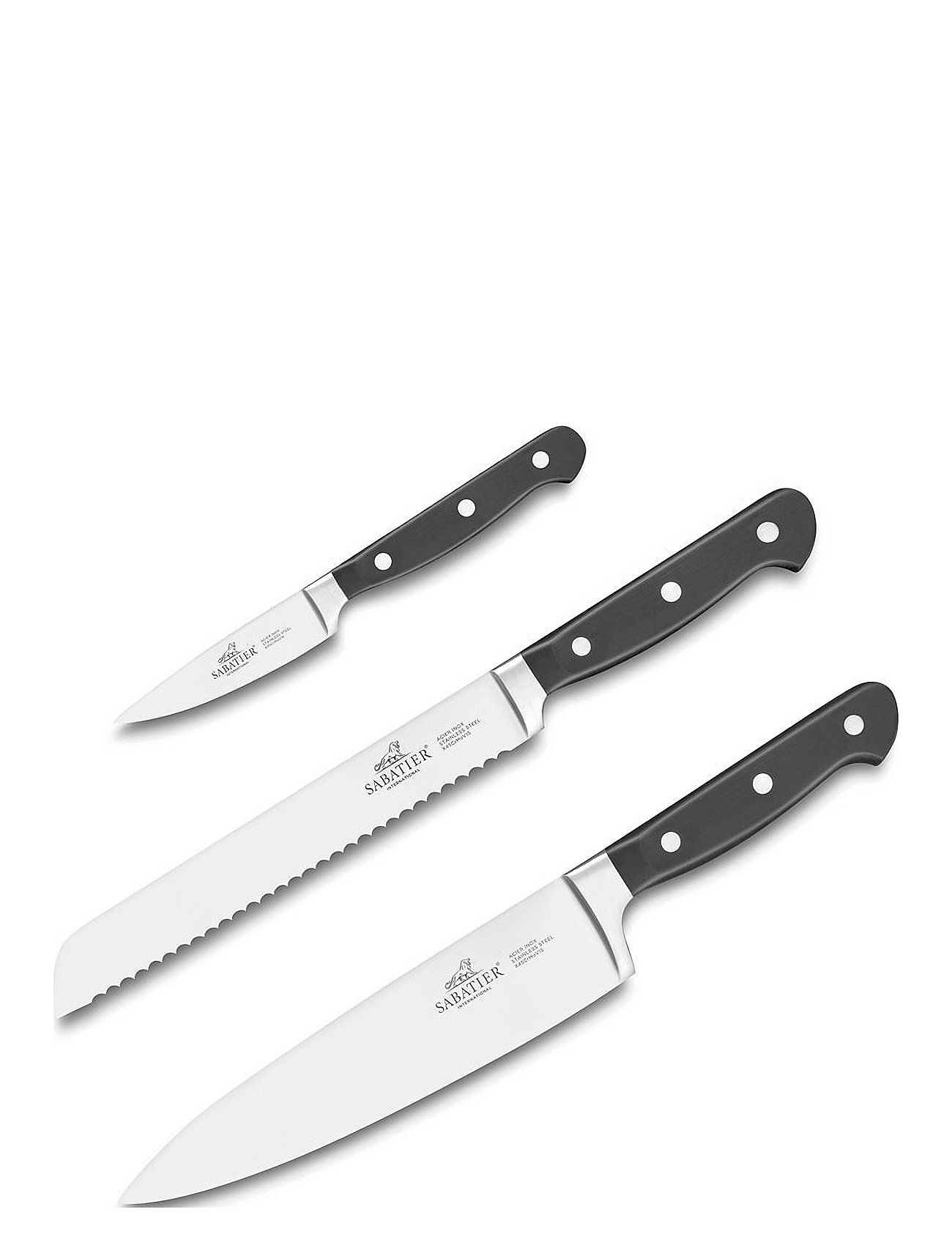 Knife Set Pluton 3-Pack Home Kitchen Knives & Accessories Knife Sets Silver Lion Sabatier