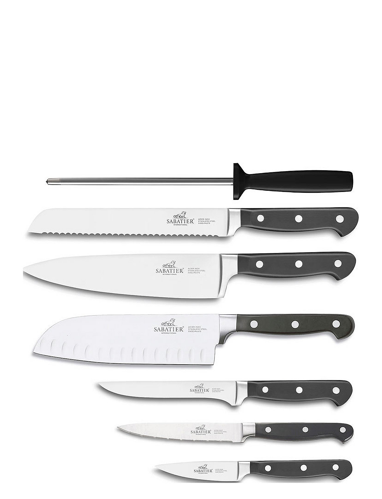 Lion Sabatier Knife Set Pluton 7-Pack Silver