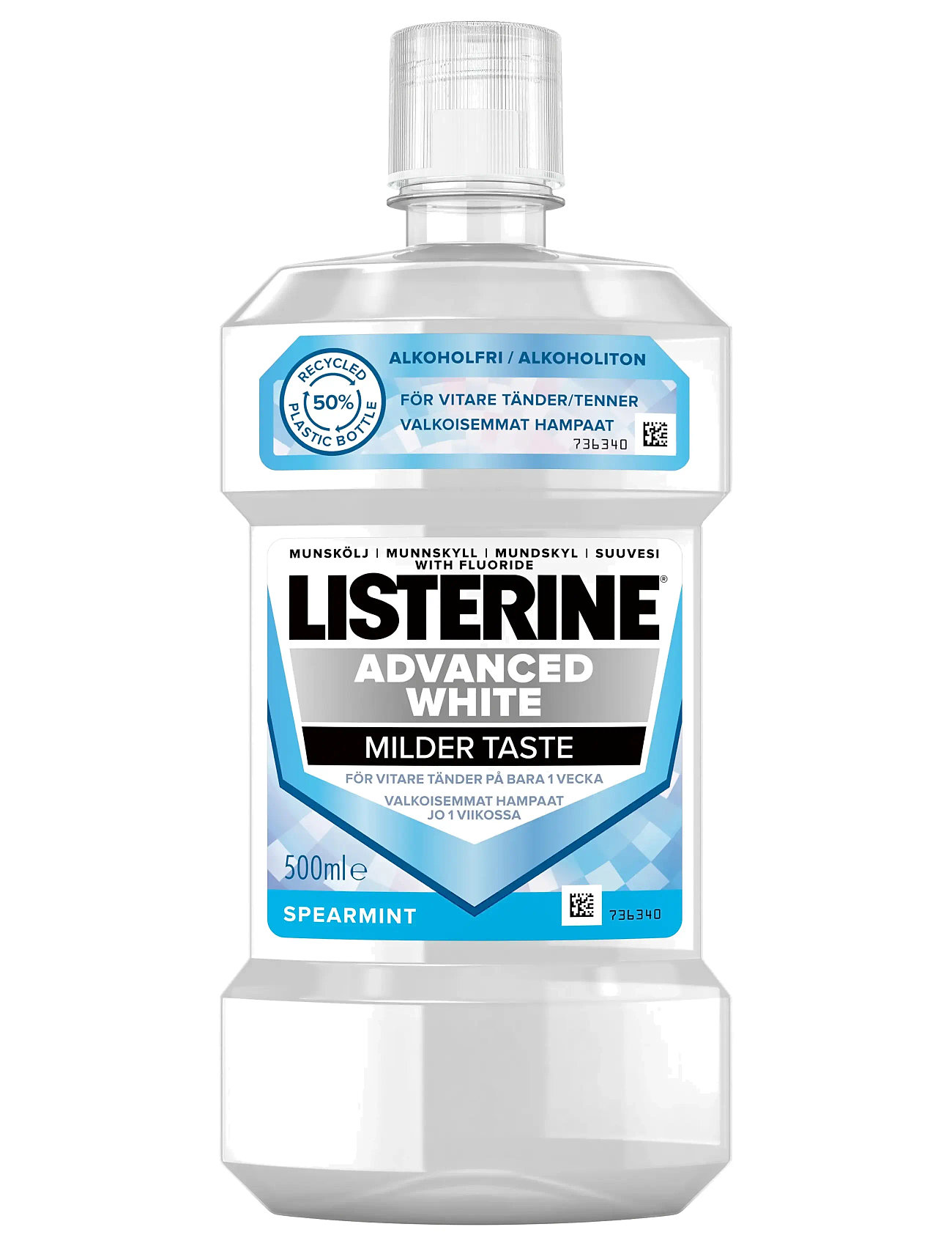 Listerine Listerine Advanced White Milder Taste Munskölj, 500 ml, 500 ml, Nude, Mundhygiejne > Mundskyllemiddel, Dame