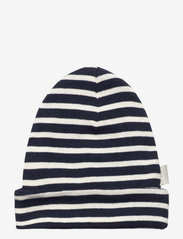 Little B - Baby hat cotton - kepuraitės kūdikiams - navy ivory stripe - 0