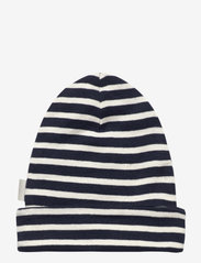 Little B - Baby hat cotton - kepuraitės kūdikiams - navy ivory stripe - 1