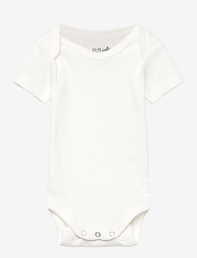 Baby body short sleeve cotton - vienspalviai smėlinukai trumpomis rankovėmis - new white