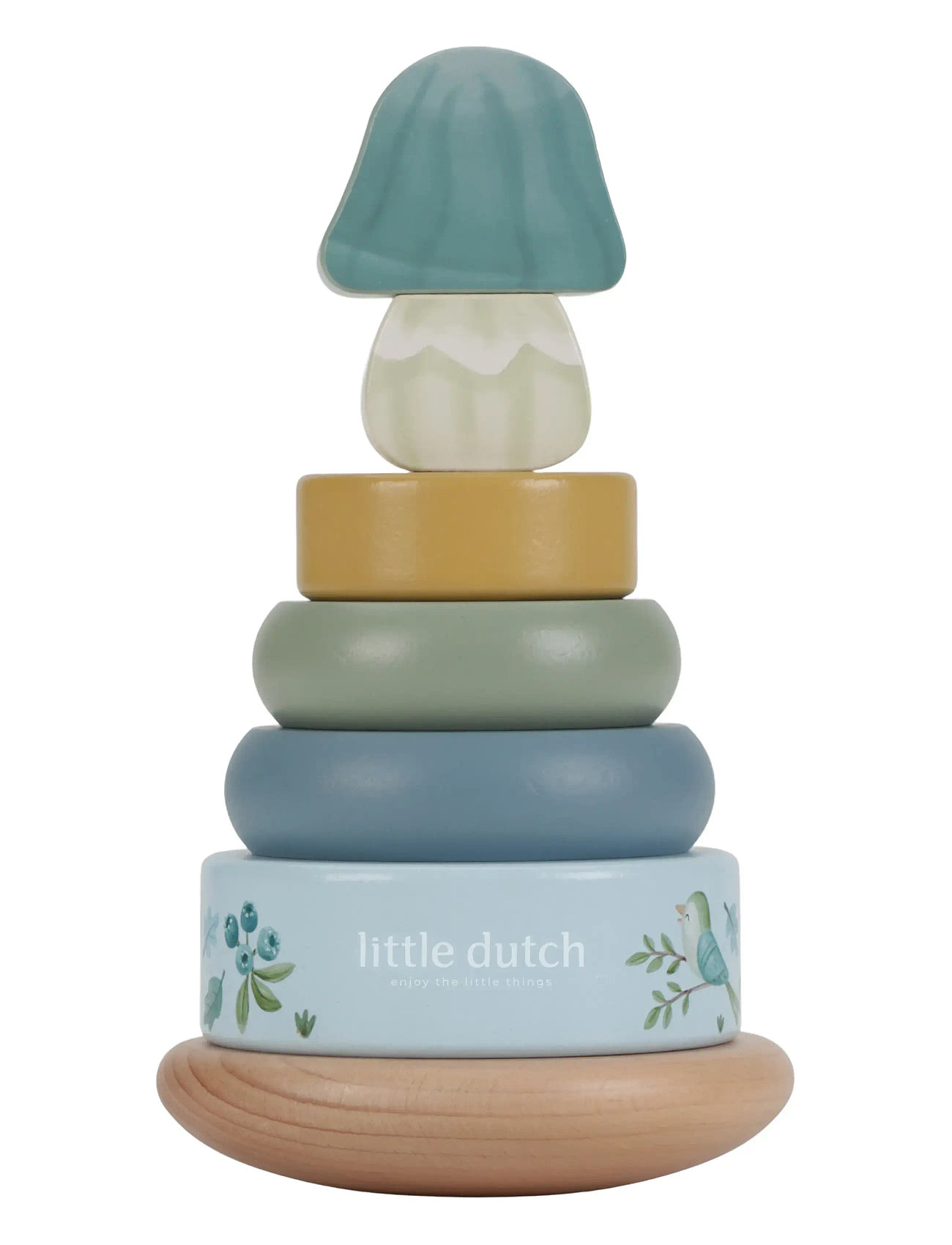 Little Dutch Rocking Ring Stacker Wood Forest Friends Fsc Toys Baby Toys Educational Toys Stackable Blocks Blue Little Dutch