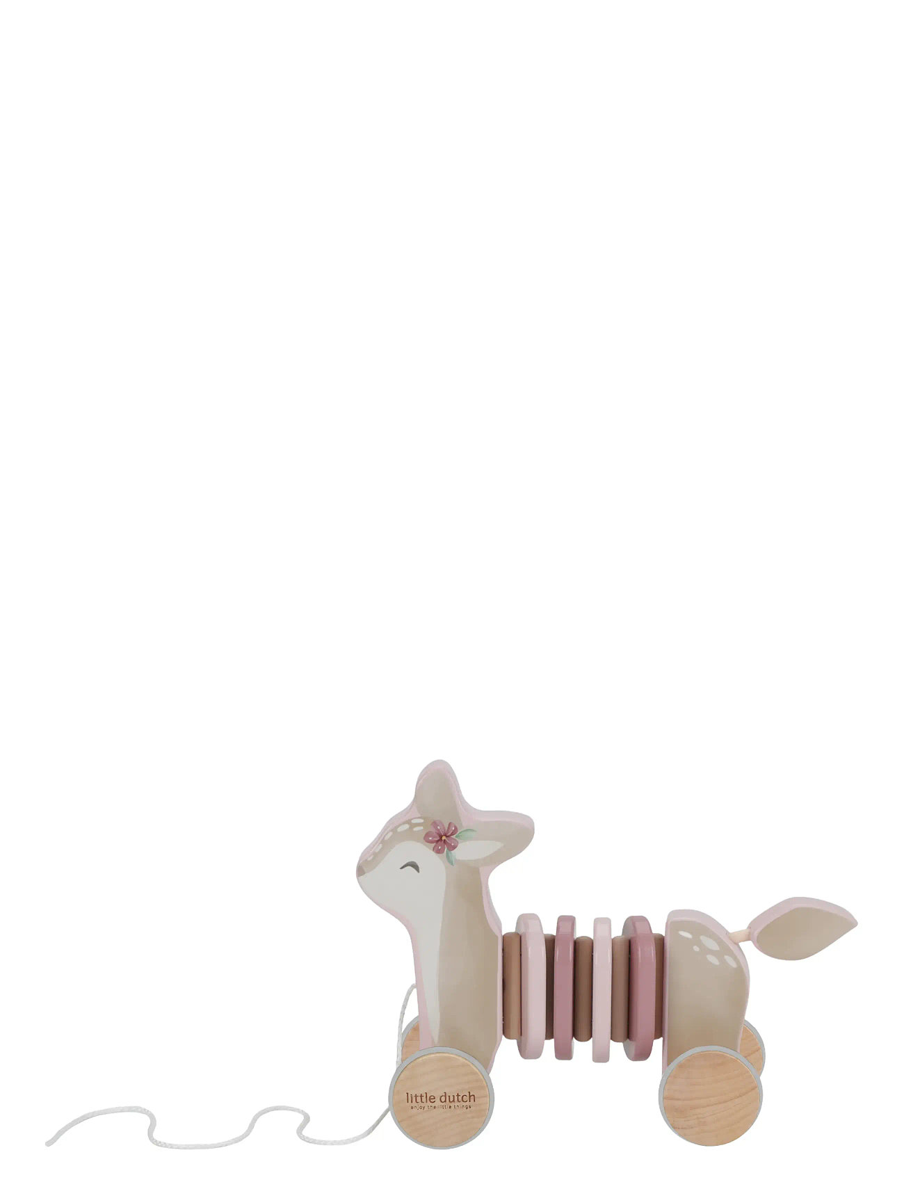 Little Dutchpull-Along Wood Deer Fairy Garden Toys Baby Toys Pull Along Toys Pink Little Dutch