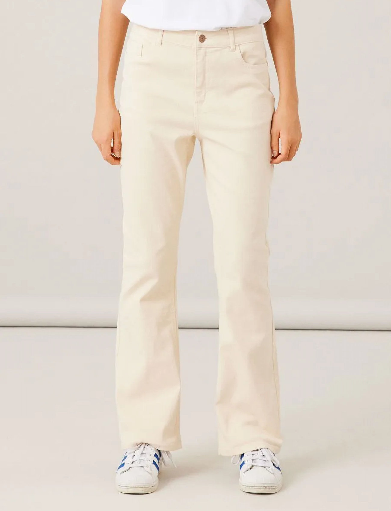 LMTD Nlftazza Twi Hw Bootcut Pant Noos, 176, Cream, Jeans > Bootcut-Jeans, Børn