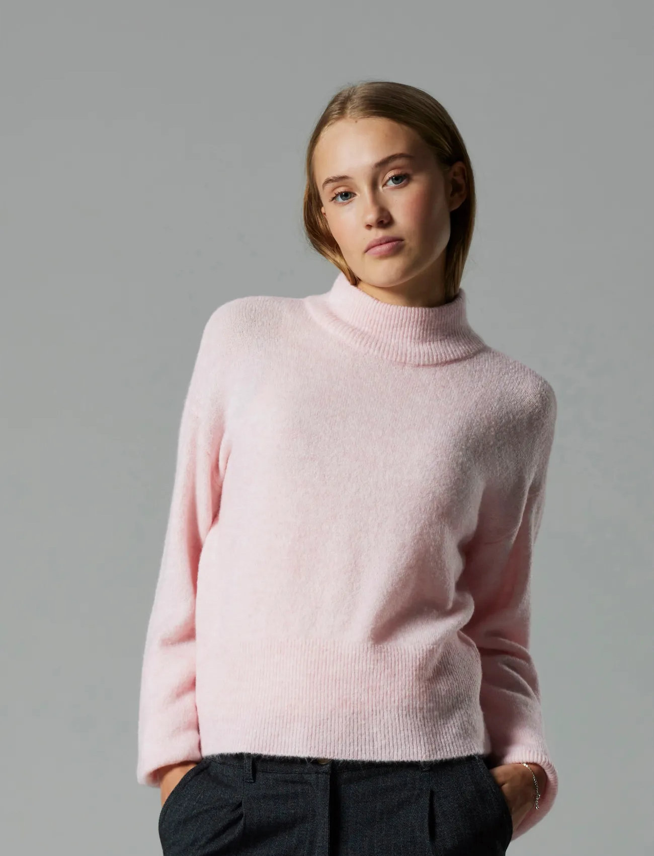 LMTD Nlfriaa Ls Short Turtleneck Knit, 146-152, Pink, Strik > Pullovere, Børn