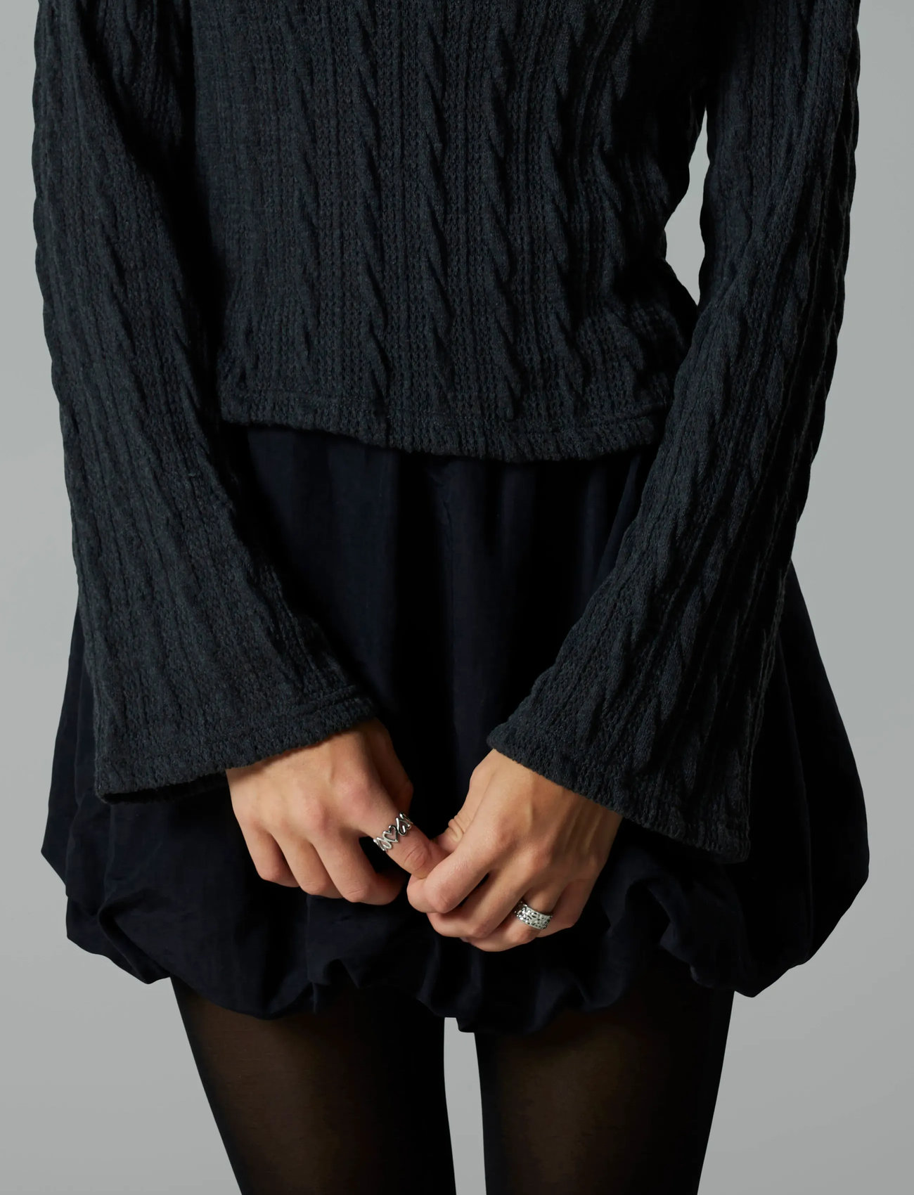 LMTD Nlfribal Short Balloon Skirt, 158, Black, Nederdele > Korte Nederdele, Børn